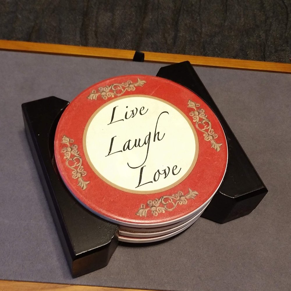 Like NEW Live Laugh Love Coaster Set